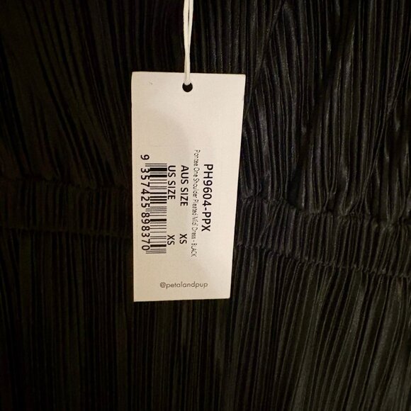 Petal & Pup One Shoulder Pleated Midi Dress - Black - X-Small - Picture 8 of 10